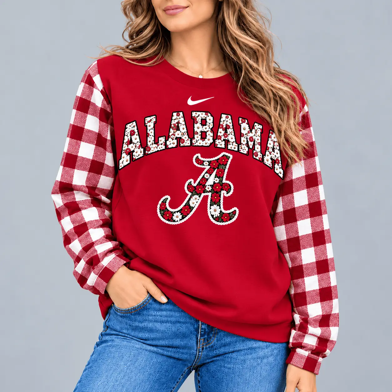 Alabama Crimson Tide | Premium NCAA Vintage Daisy Flower Sweatshirt TD