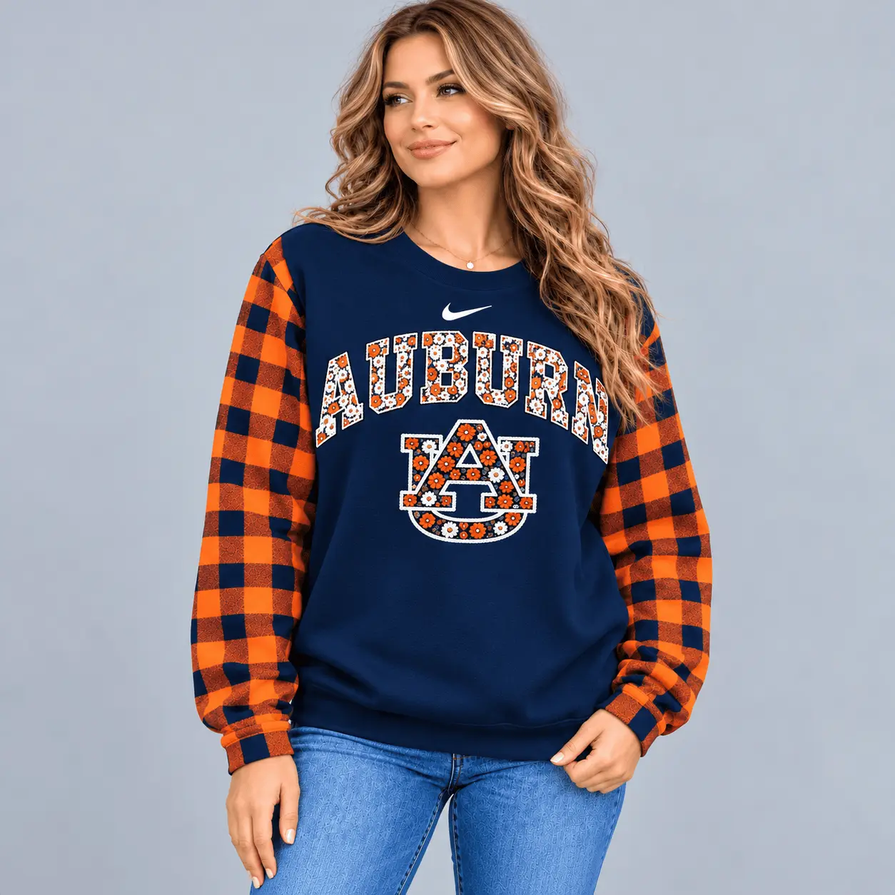 Auburn Tigers | Premium NCAA Vintage Daisy Flower Sweatshirt TD - Image 2