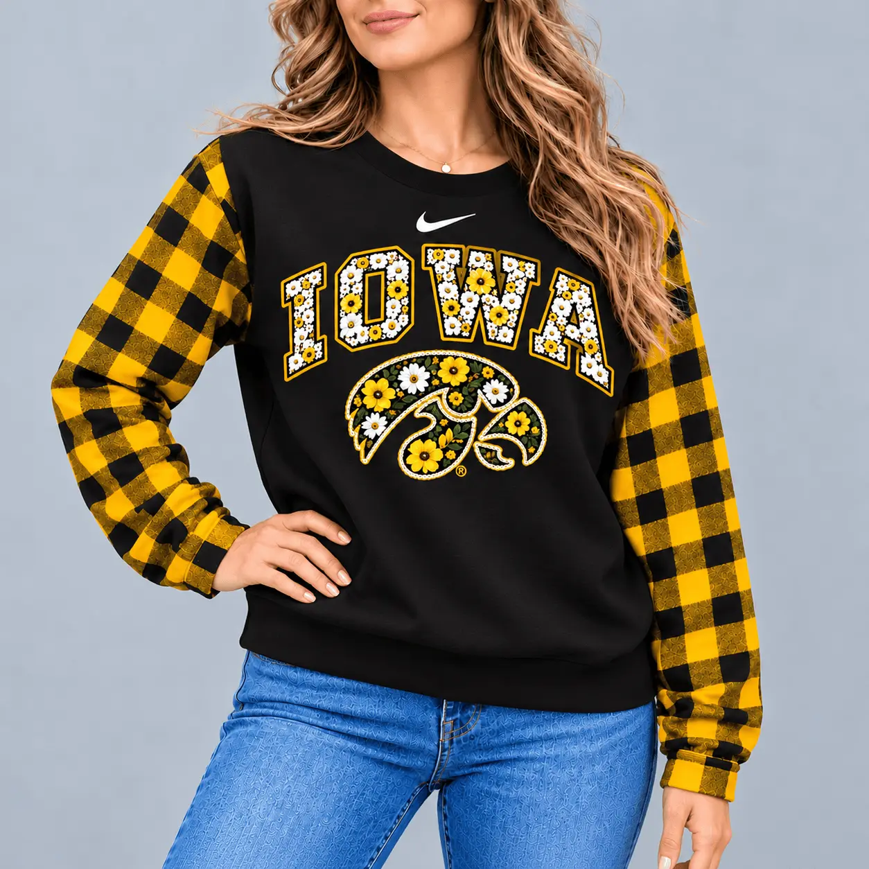 Iowa Hawkeyes | Premium NCAA Vintage Daisy Flower Sweatshirt TD - Image 2