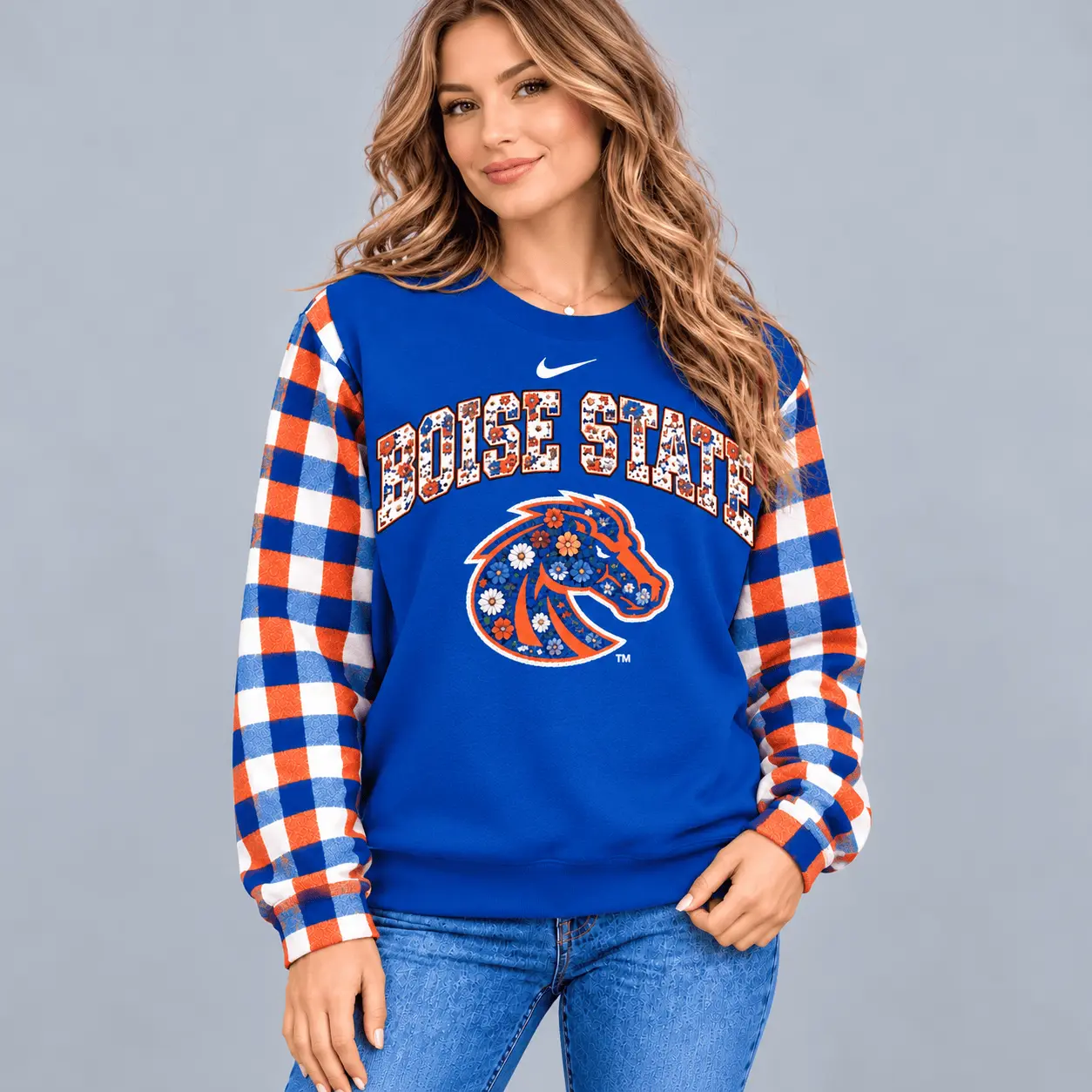 Boise State Broncos | Premium NCAA Vintage Daisy Flower Sweatshirt TD - Image 2