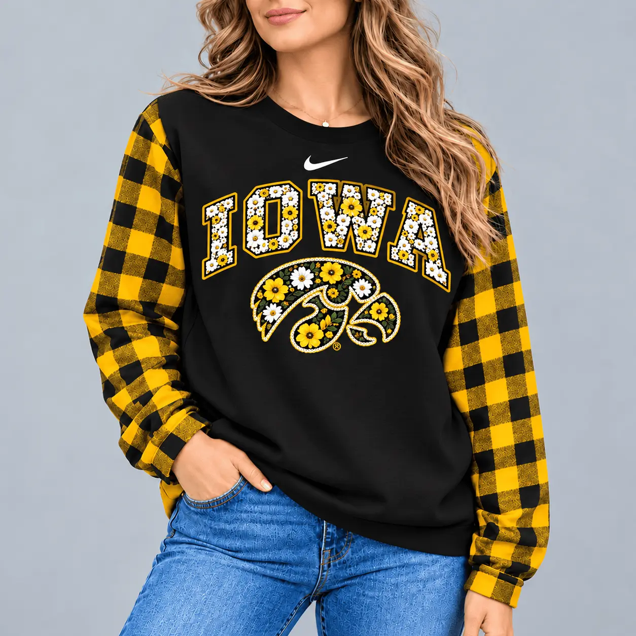 Iowa Hawkeyes | Premium NCAA Vintage Daisy Flower Sweatshirt TD