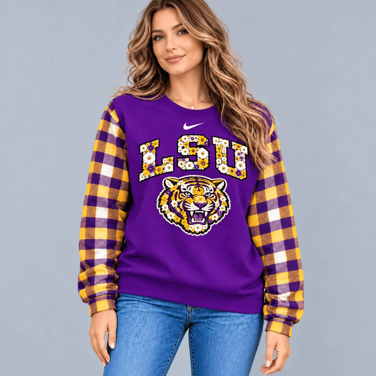 LSU Tigers | Premium NCAA Vintage Daisy Flower Sweatshirt TD - Image 2