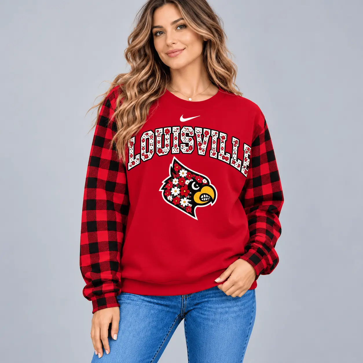 Louisville Cardinals | Premium NCAA Vintage Daisy Flower Sweatshirt TD - Image 2