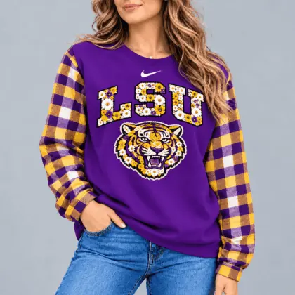 LSU Tigers | Premium NCAA Vintage Daisy Flower Sweatshirt TD