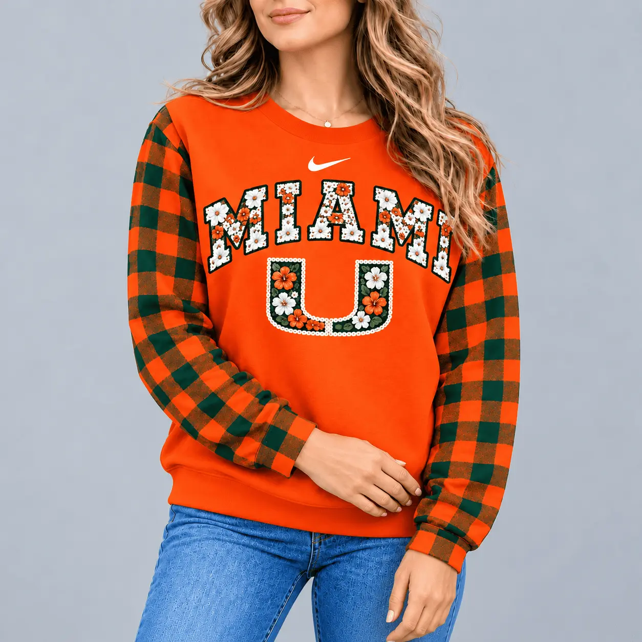 Miami Hurricanes | Premium NCAA Vintage Daisy Flower Sweatshirt TD - Image 2
