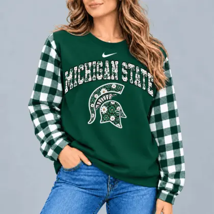 Michigan State Spartans | Premium NCAA Vintage Daisy Flower Sweatshirt TD