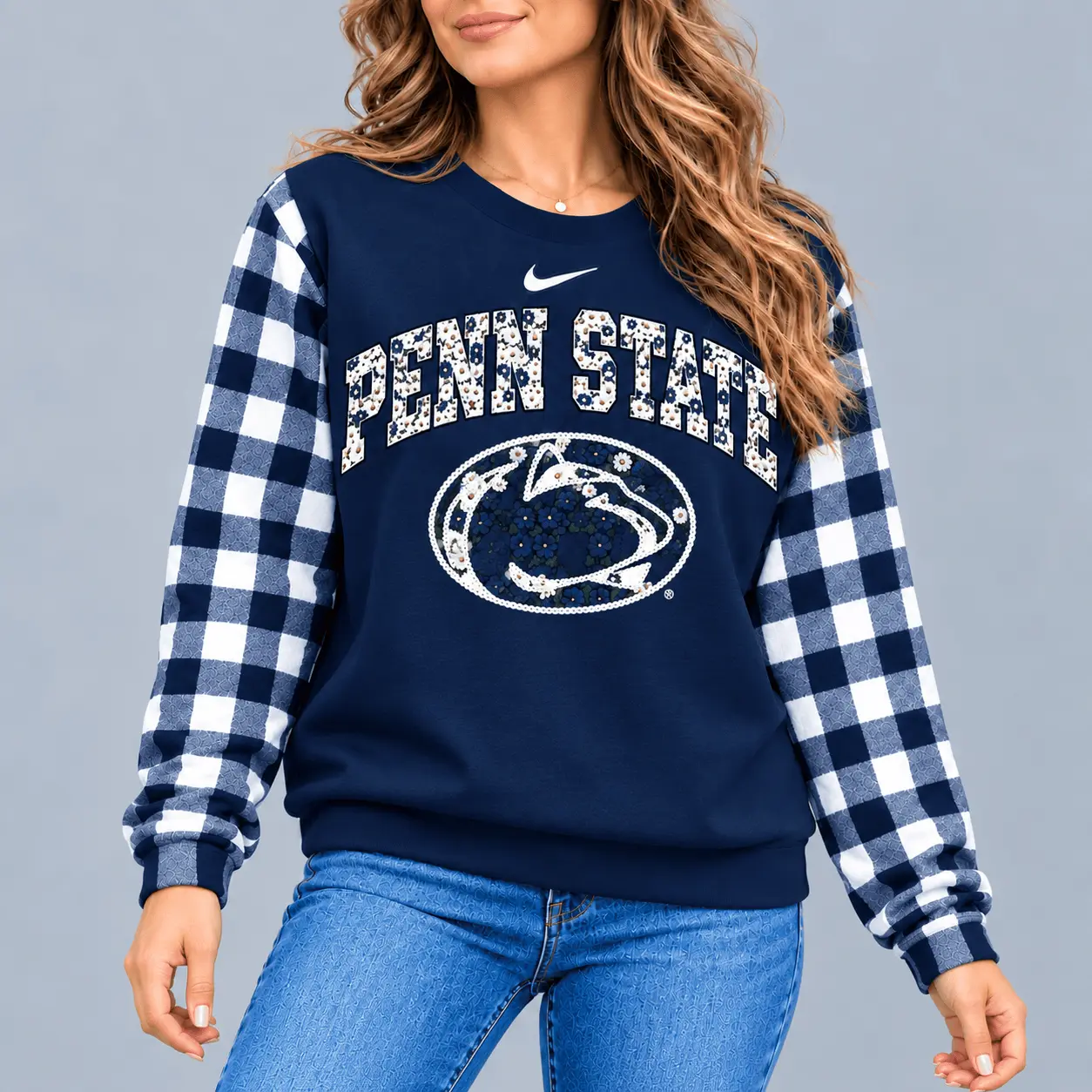 Penn State Nittany Lions | Premium NCAA Vintage Daisy Flower Sweatshirt TD - Image 2