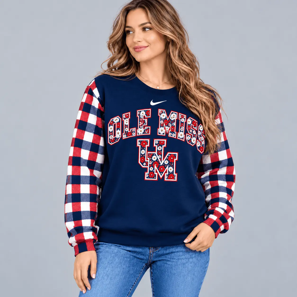 Ole Miss Rebels | Premium NCAA Vintage Daisy Flower Sweatshirt TD - Image 2