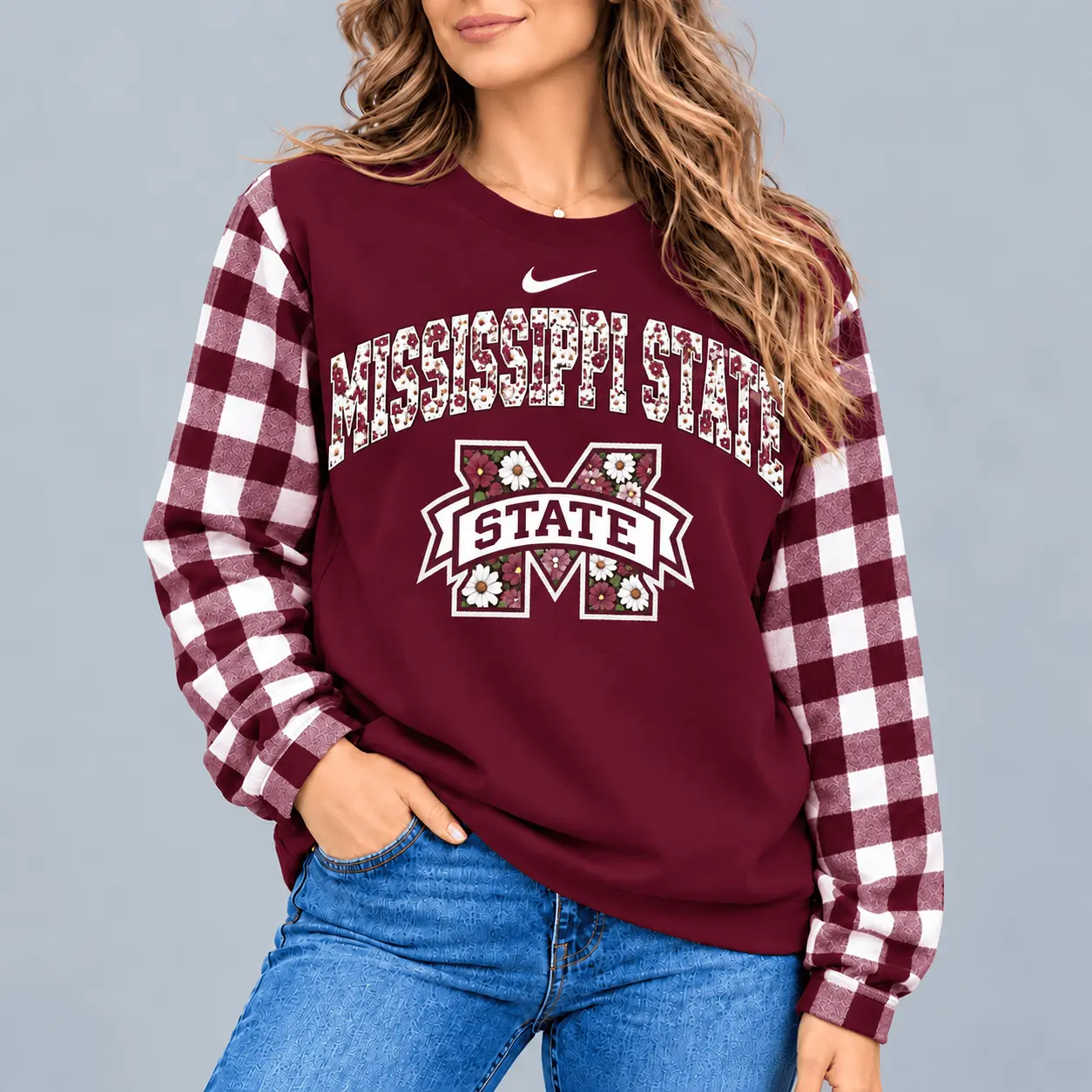 Mississippi State Bulldogs | Premium NCAA Vintage Daisy Flower Sweatshirt TD