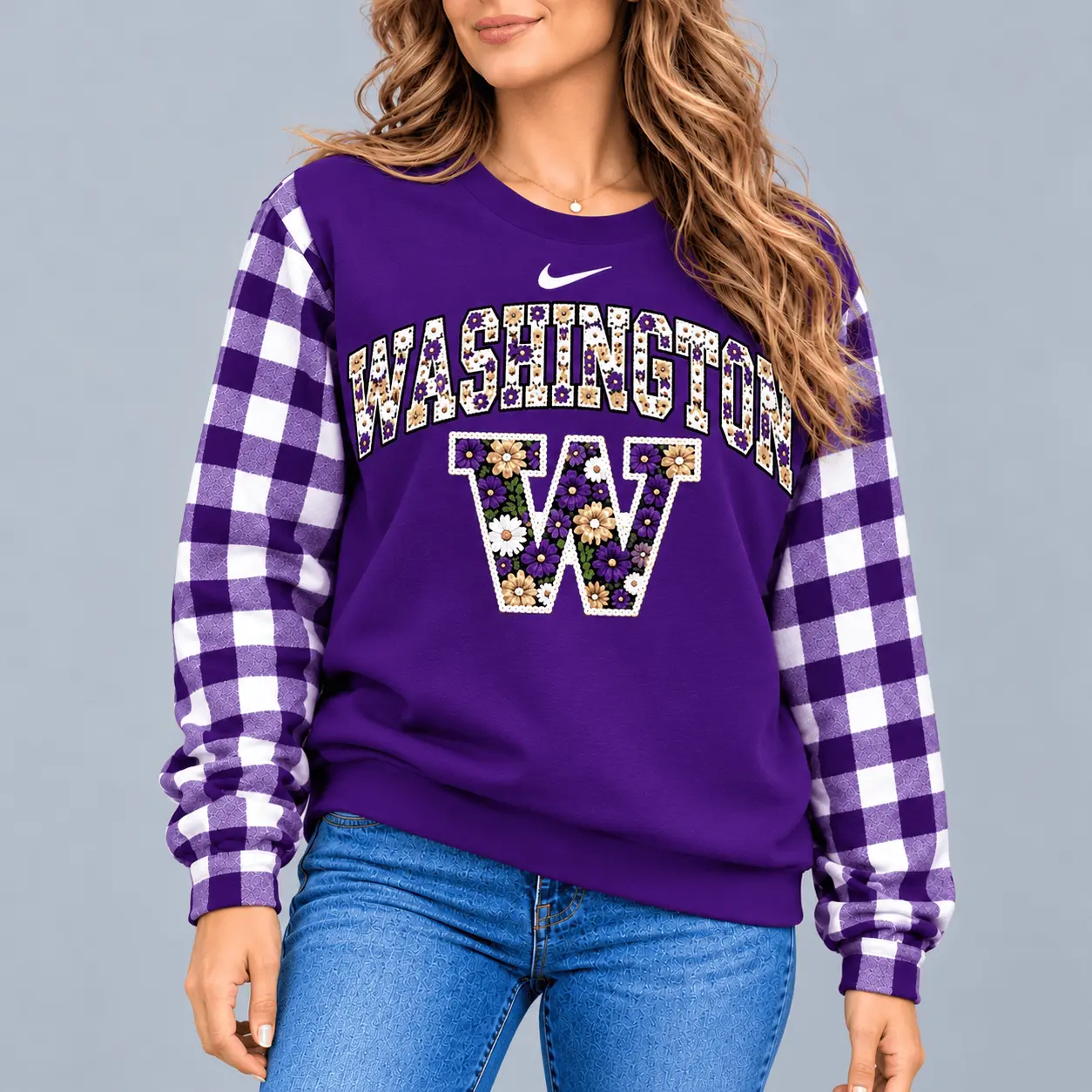 Washington Huskies | Premium NCAA Vintage Daisy Flower Sweatshirt TD - Image 2