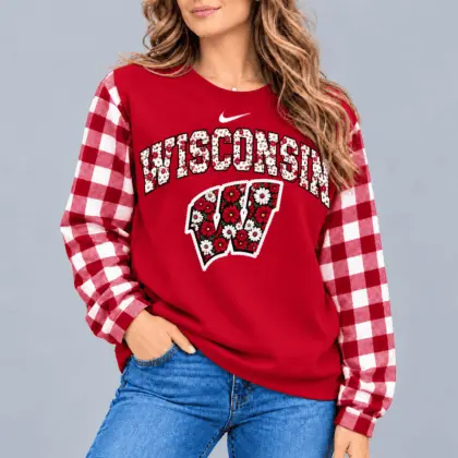 Wisconsin Badgers | Premium NCAA Vintage Daisy Flower Sweatshirt TD