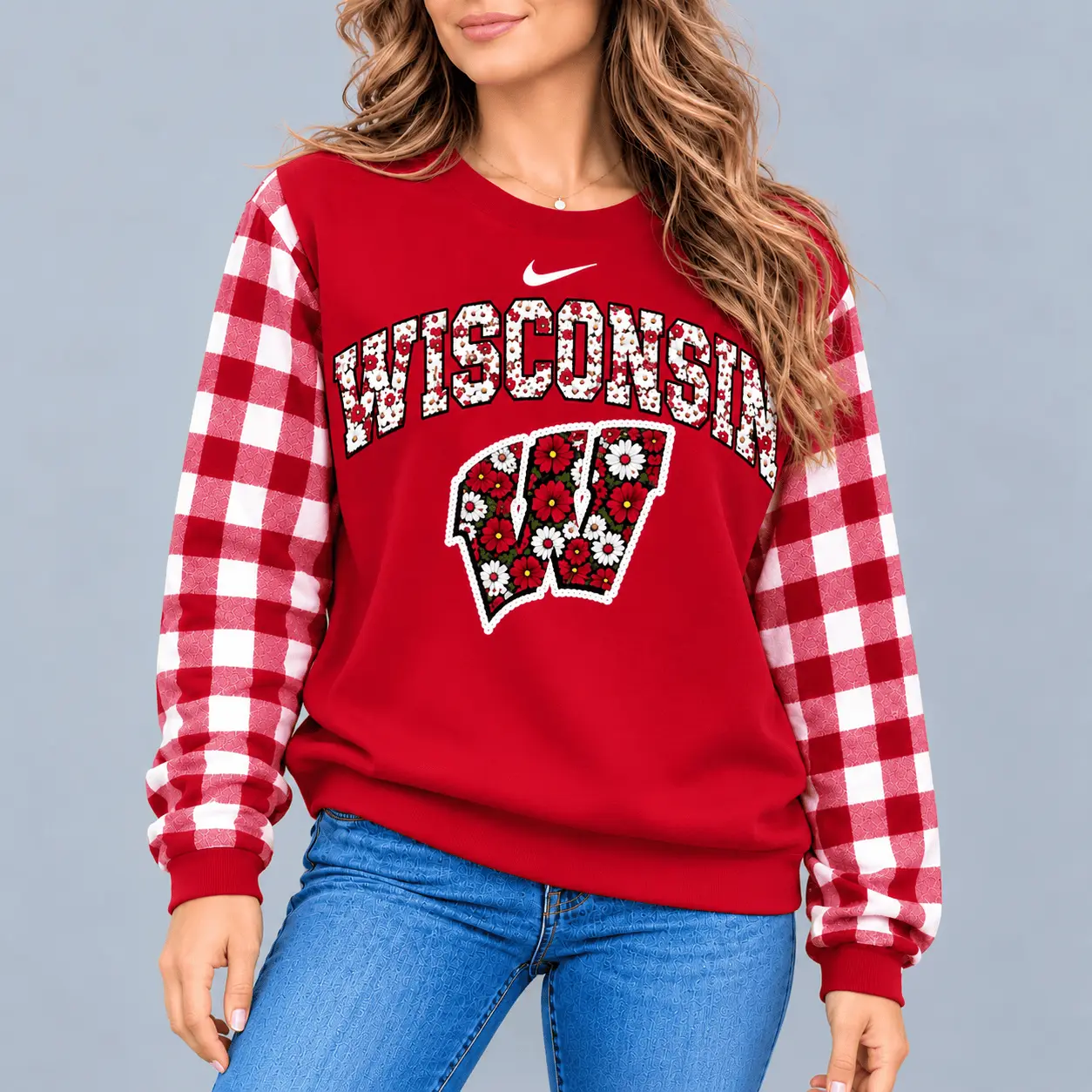 Wisconsin Badgers | Premium NCAA Vintage Daisy Flower Sweatshirt TD - Image 2