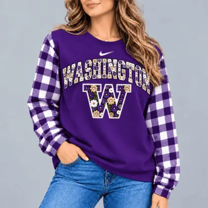 Washington Huskies | Premium NCAA Vintage Daisy Flower Sweatshirt TD