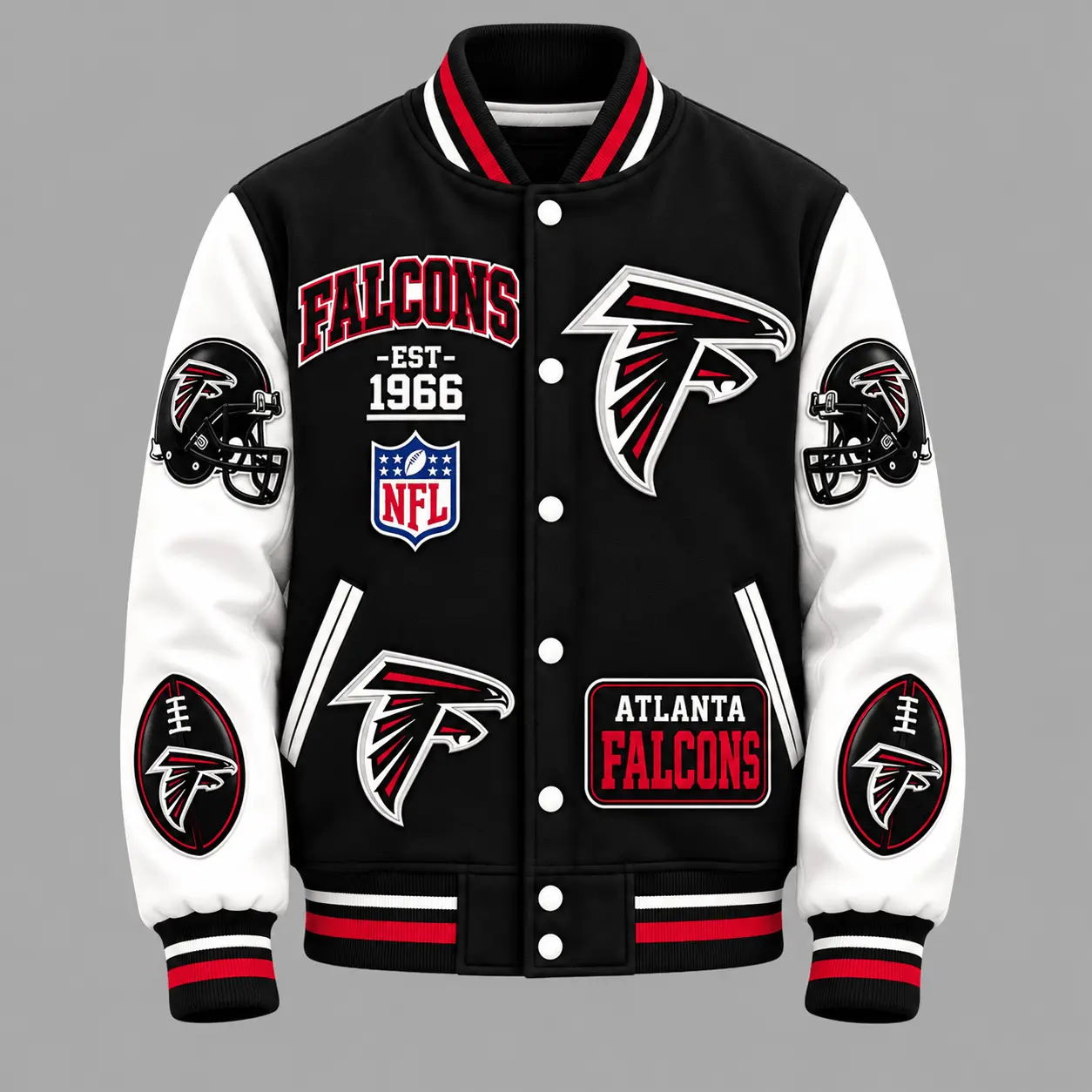 Atlanta Falcons | Premium NFL Baseball Jacket TD - Image 2