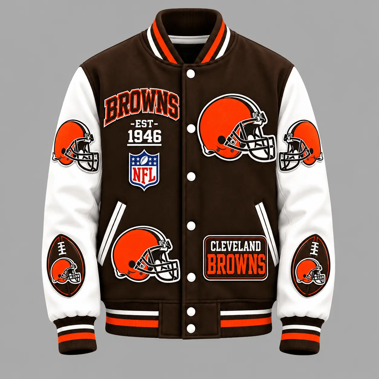 Cleveland Browns | Premium NFL Baseball Jacket TD - Image 2