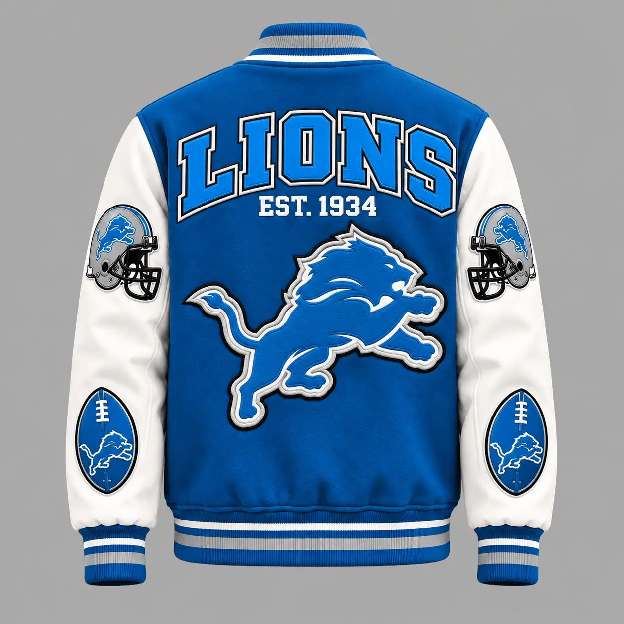 Detroit Lions | Premium NFL Baseball Jacket TD - Image 3