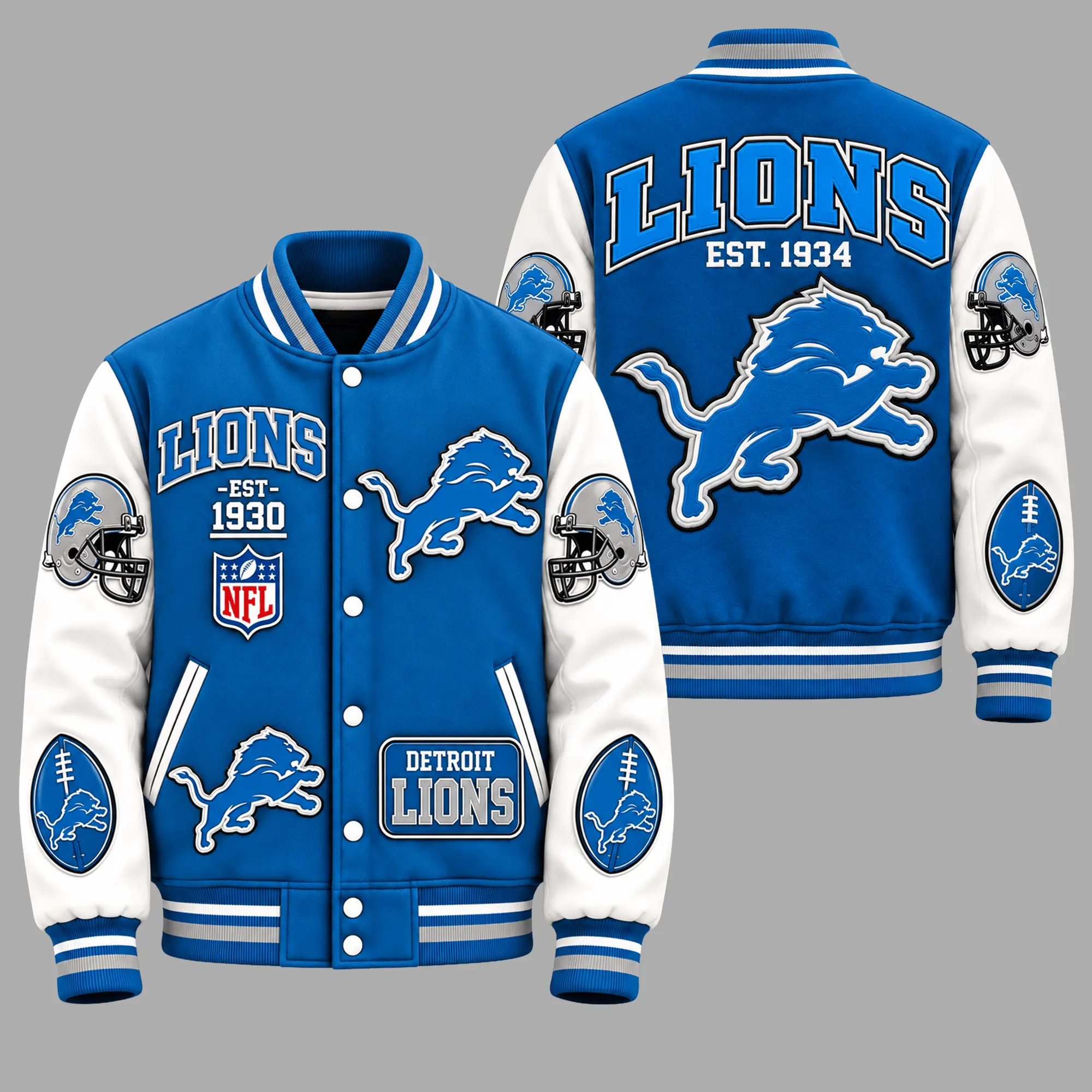 Detroit Lions | Premium NFL Baseball Jacket TD