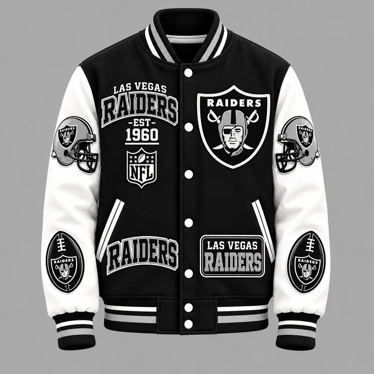 Las Vegas Raiders | Premium NFL Baseball Jacket TD - Image 2