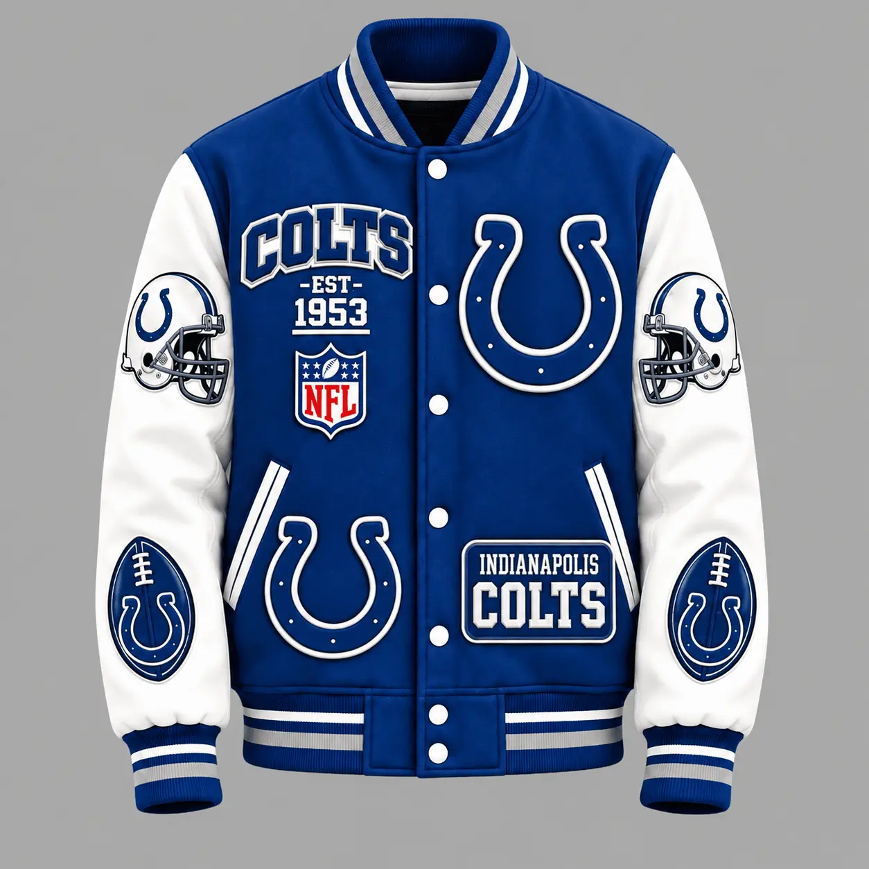 Indianapolis Colts | Premium NFL Baseball Jacket TD - Image 2