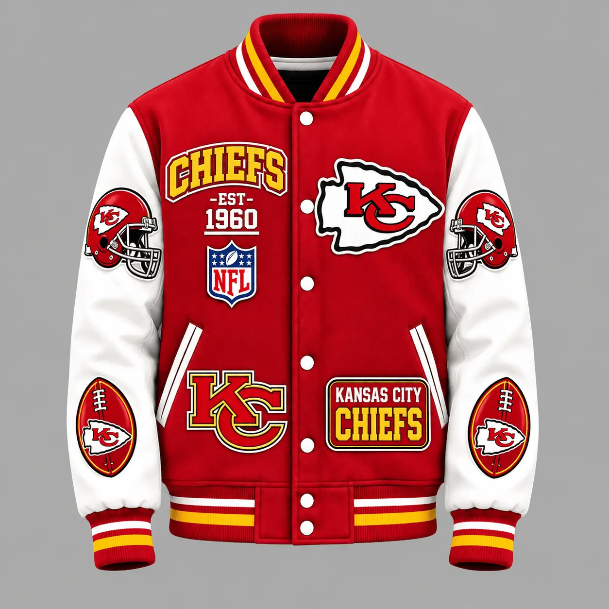 Kansas City Chiefs | Premium NFL Baseball Jacket TD - Image 2