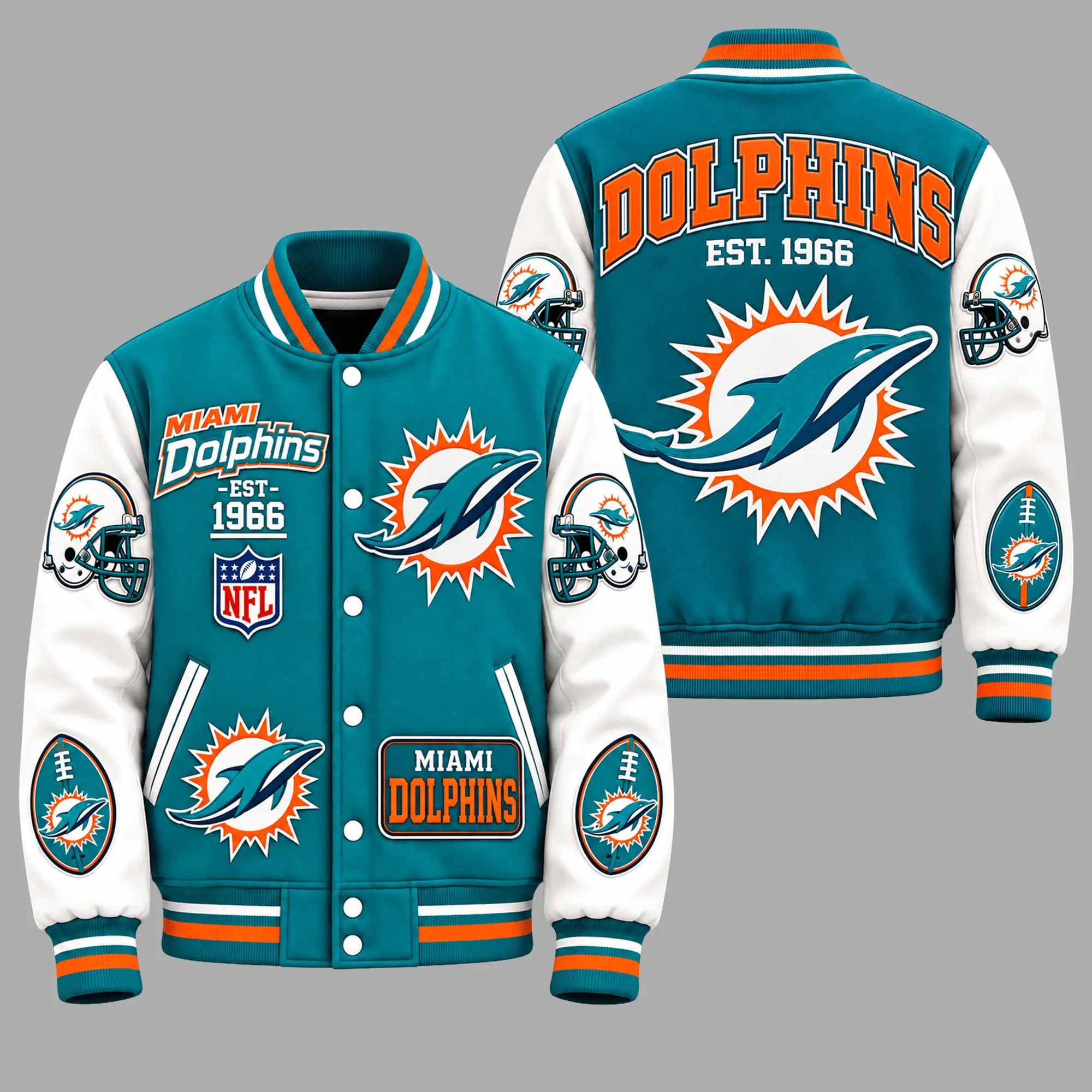 Miami Dolphins | Premium NFL Baseball Jacket TD