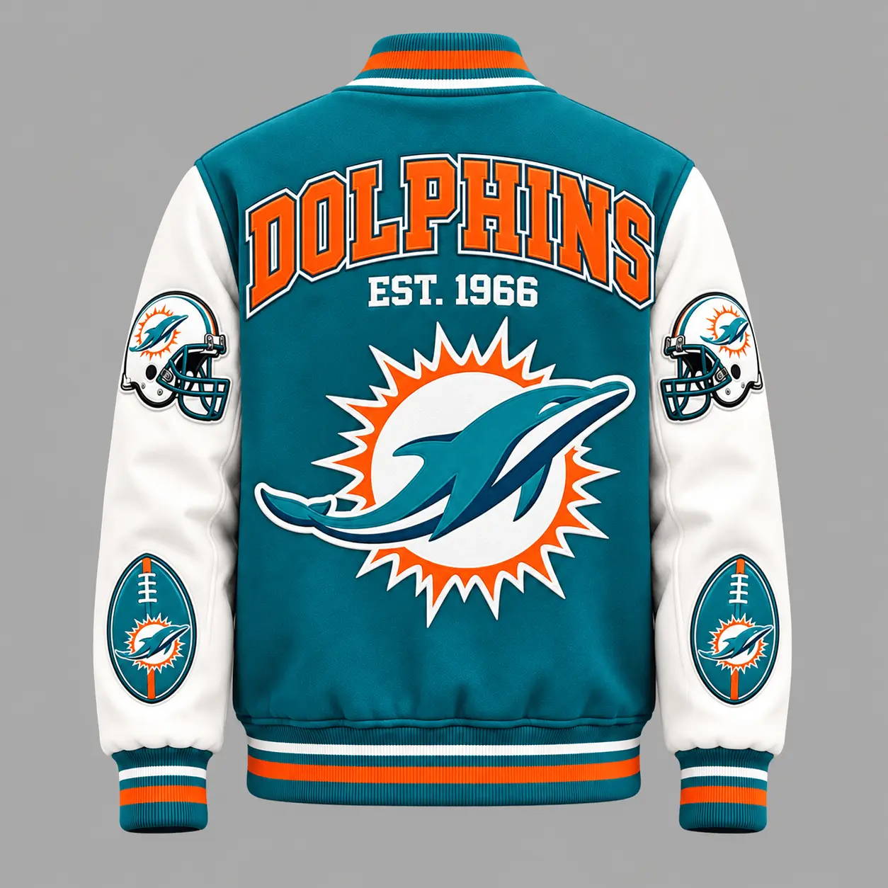Miami Dolphins | Premium NFL Baseball Jacket TD - Image 3