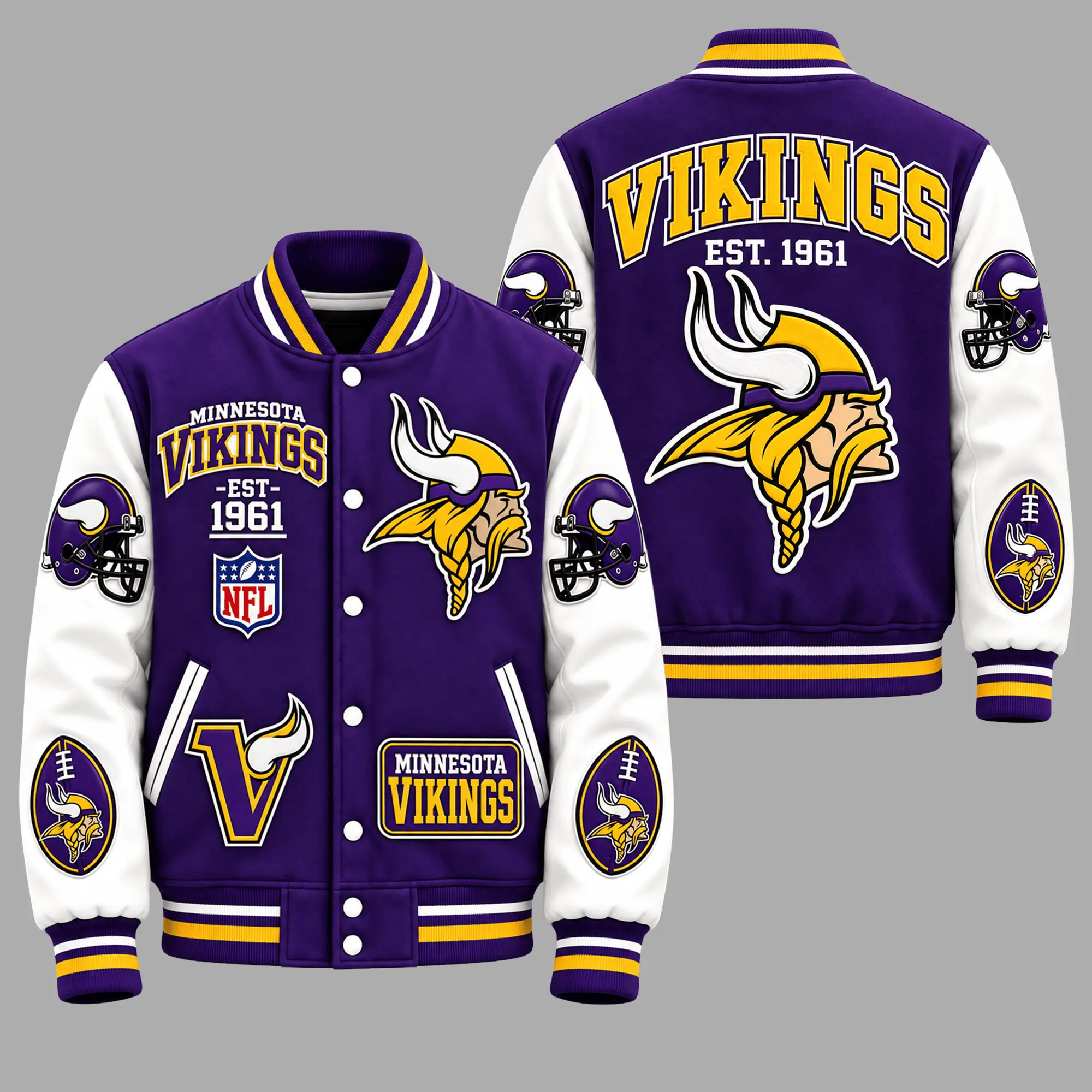 Minnesota Vikings | Premium NFL Baseball Jacket TD