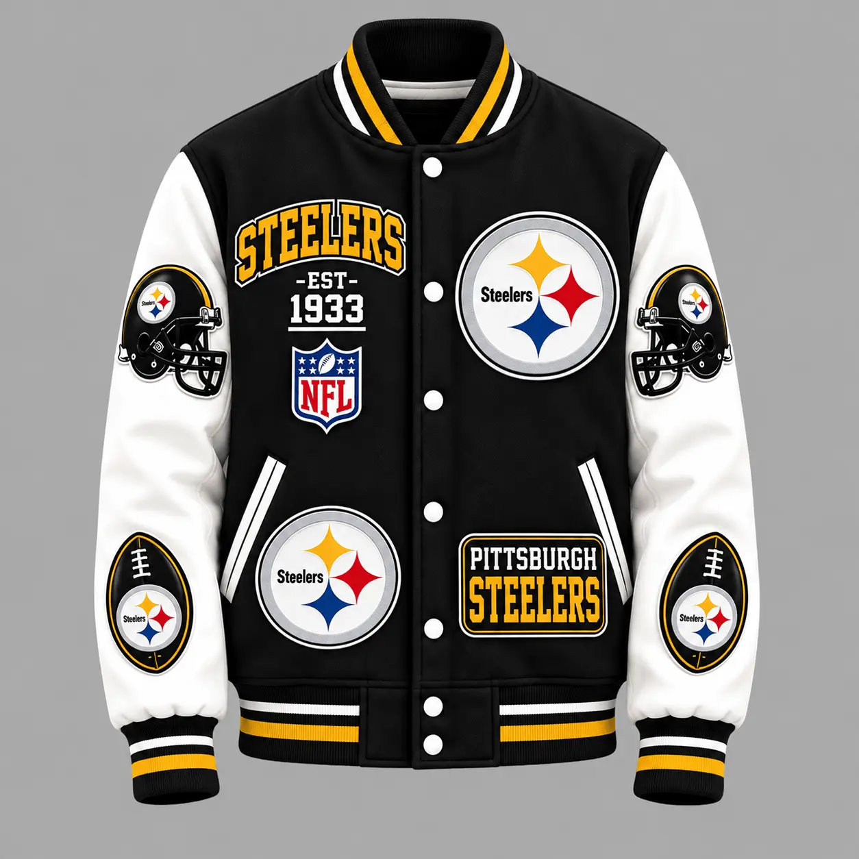 Pittsburgh Steelers | Premium NFL Baseball Jacket TD - Image 2