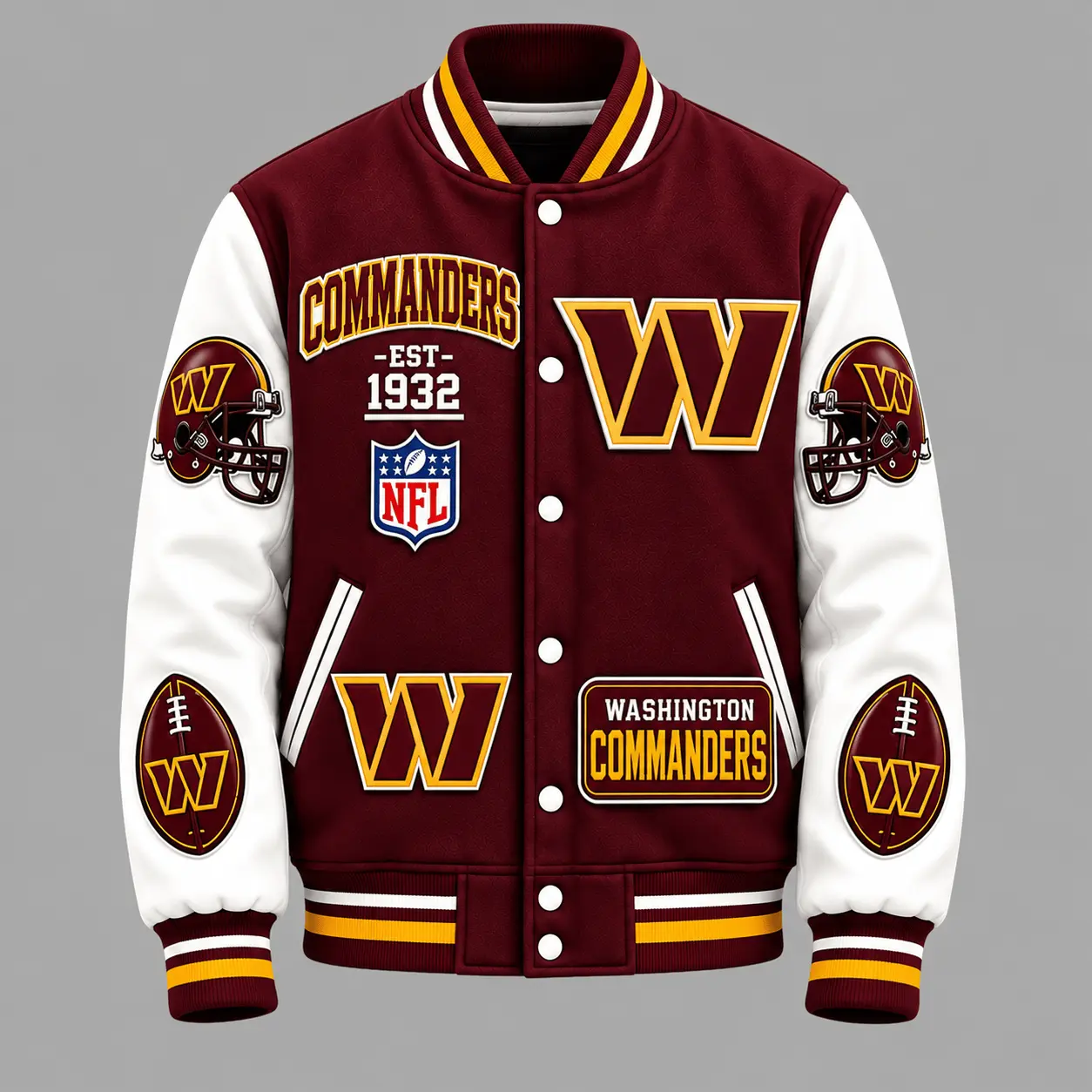 Washington Commanders | Premium NFL Baseball Jacket TD - Image 2