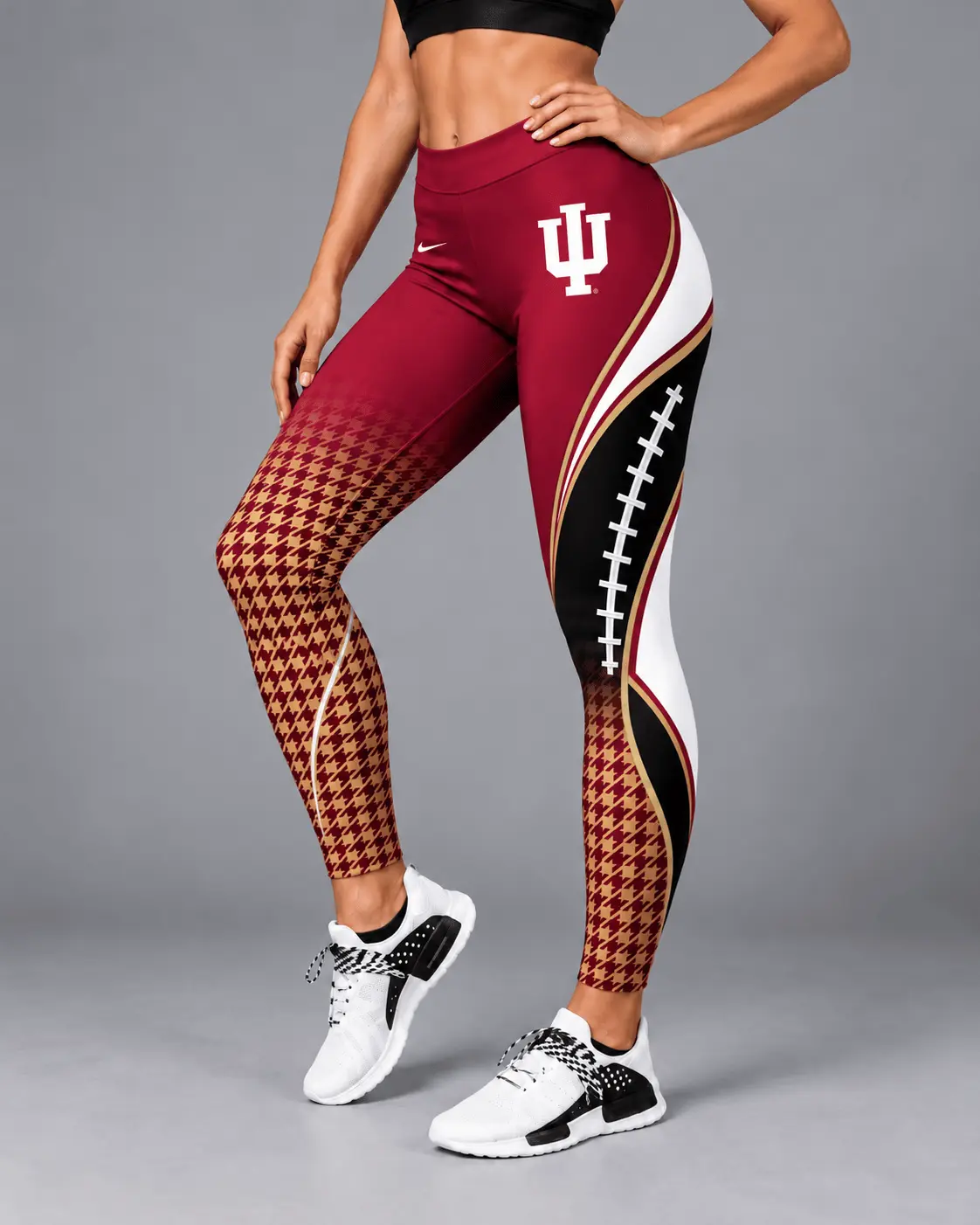 Indiana Hoosiers | Premium NCAA Football Lace Leggings TD - Image 2