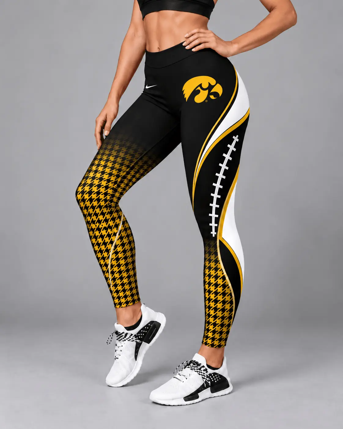 Iowa Hawkeyes | Premium NCAA Football Lace Leggings TD - Image 2