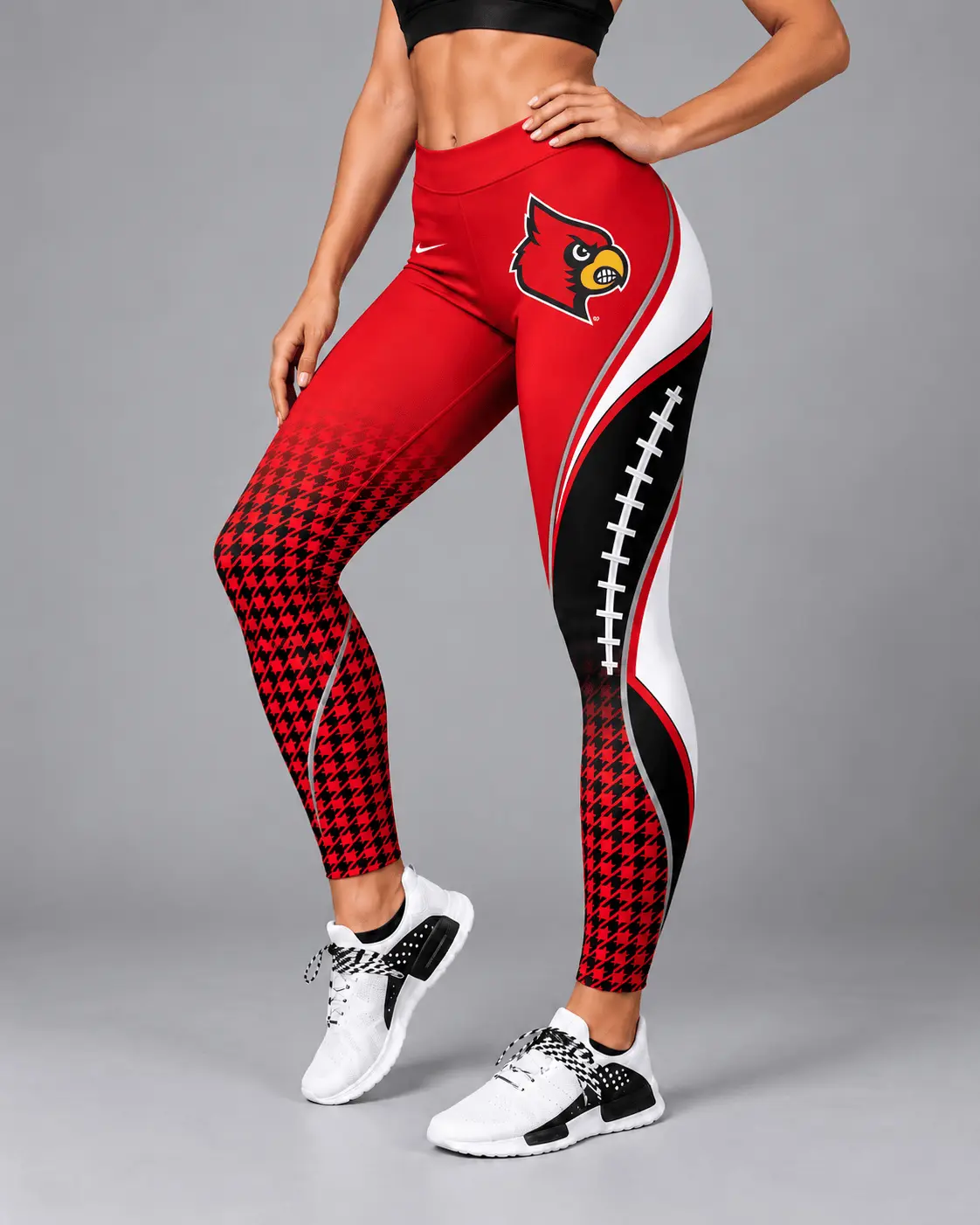 Louisville Cardinals | Premium NCAA Football Lace Leggings TD - Image 2