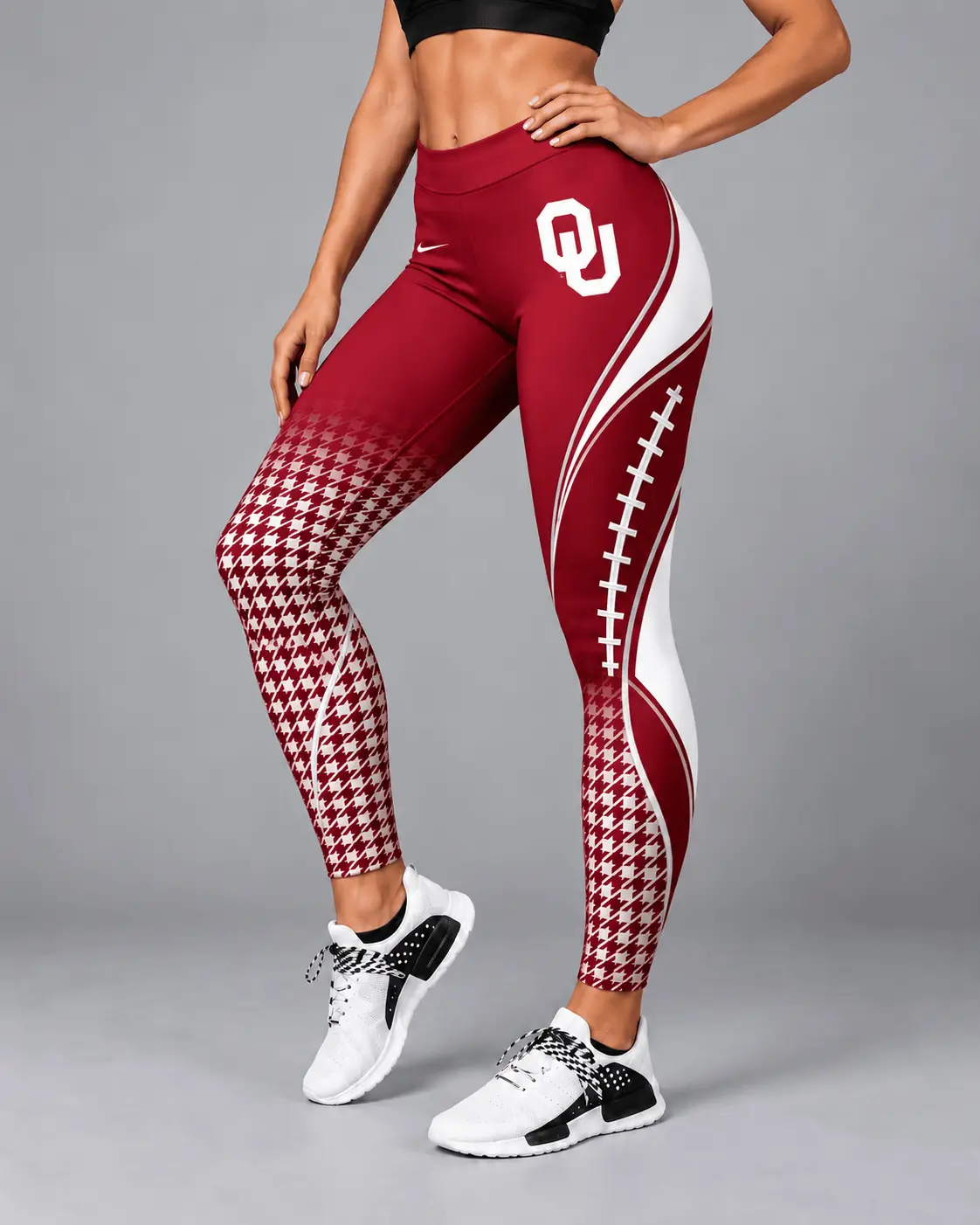 Oklahoma Sooners | Premium NCAA Football Lace Leggings TD - Image 2