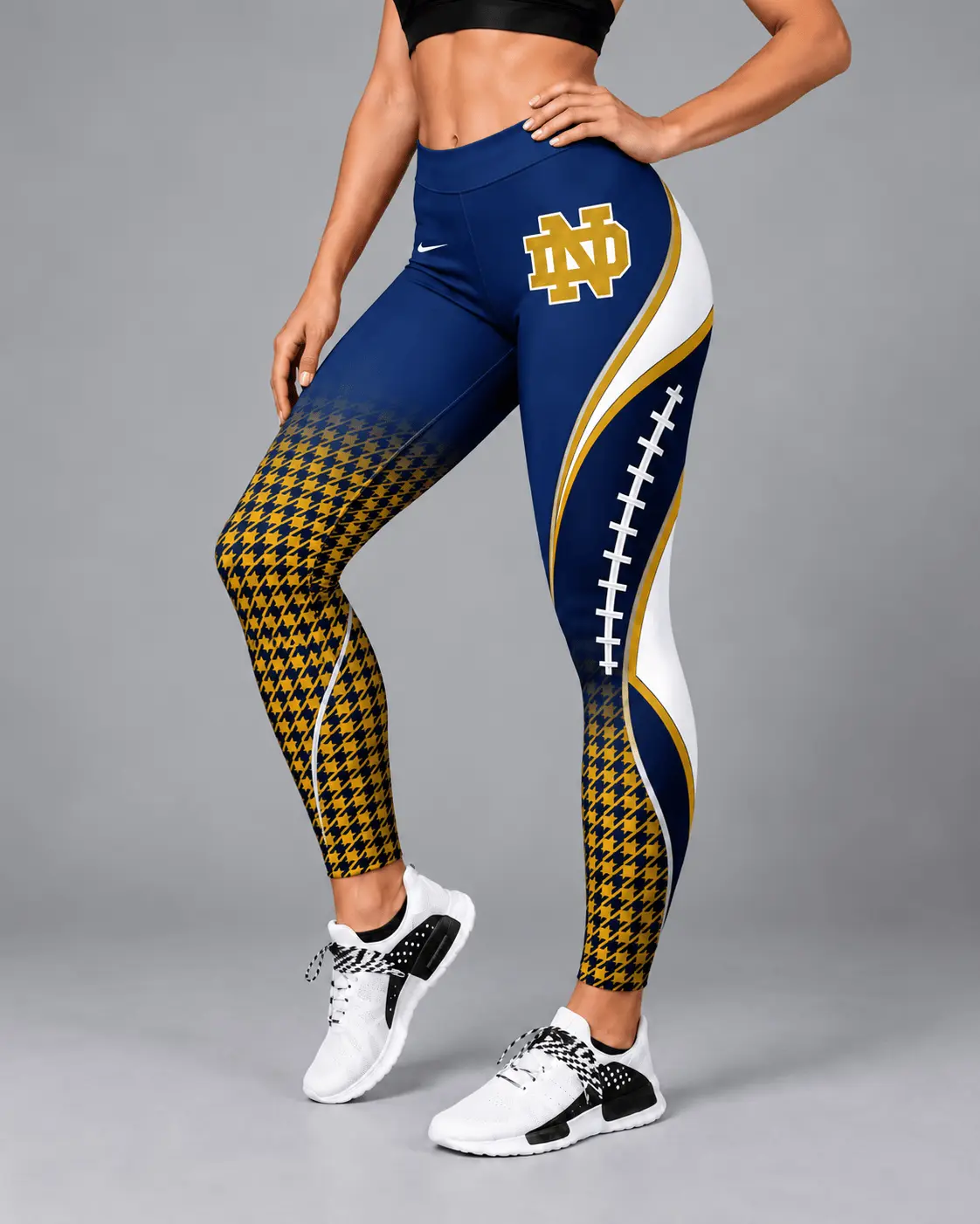 Notre Dame Fighting Irish | Premium NCAA Football Lace Leggings TD - Image 2