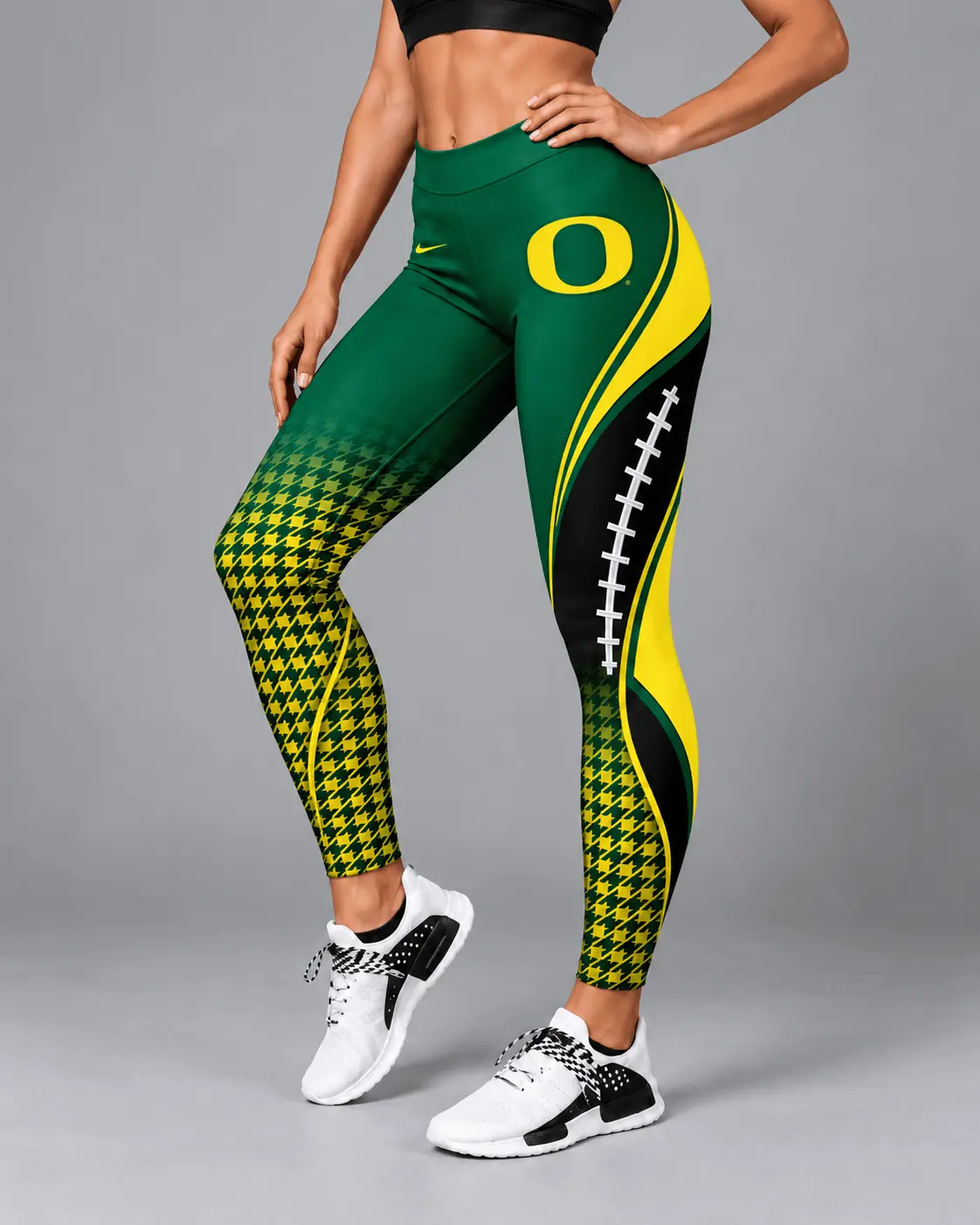 Oregon Ducks | Premium NCAA Football Lace Leggings TD - Image 2