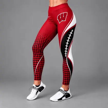 Wisconsin Badgers | Premium NCAA Football Lace Leggings TD