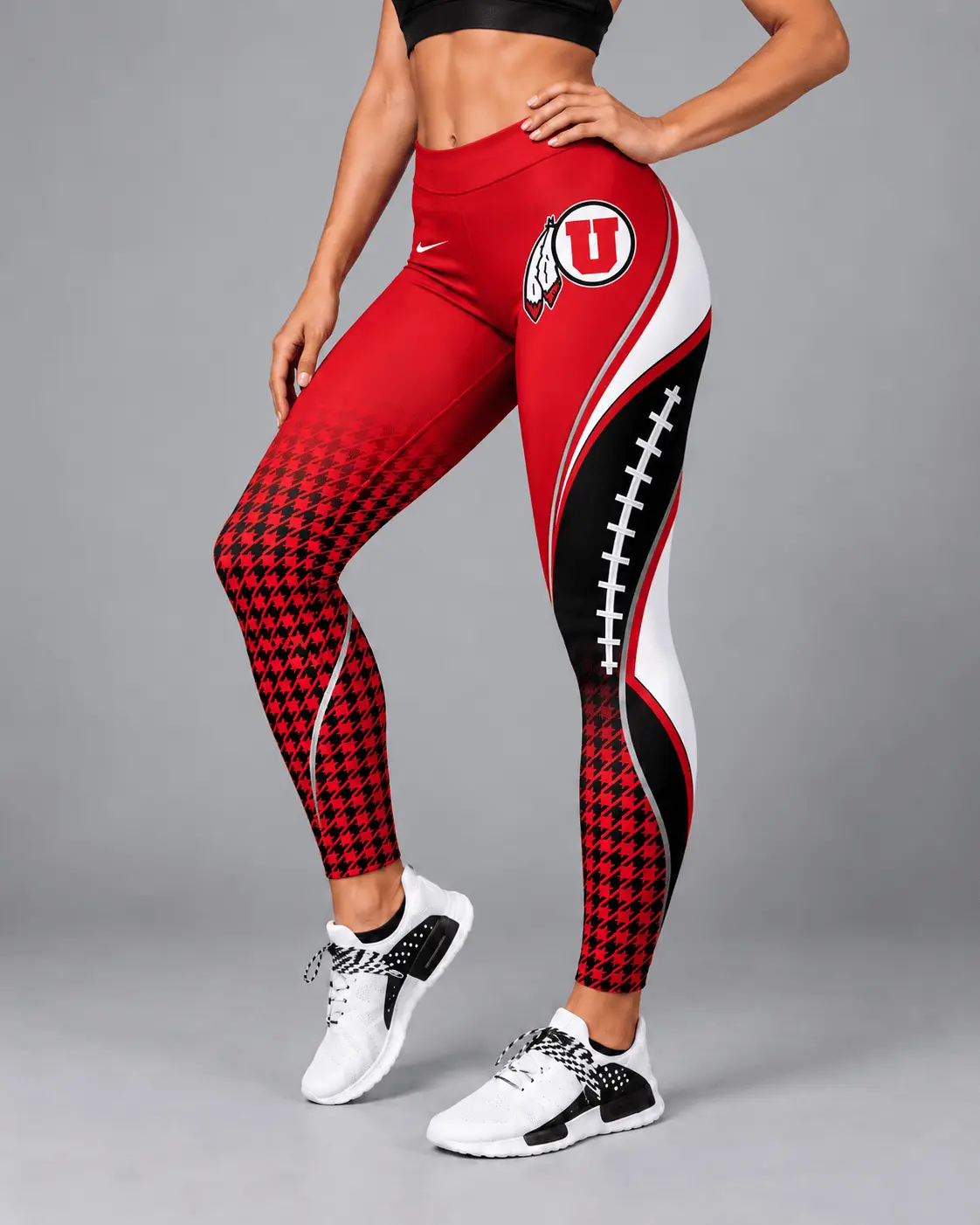 Utah Utes | Premium NCAA Football Lace Leggings TD - Image 2