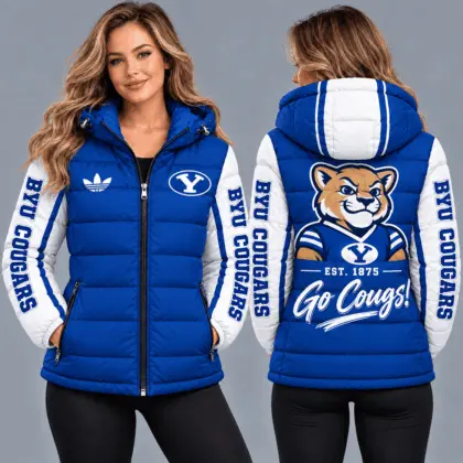 BYU Cougars | Premium NCAA Varsity Style Hooded Down Puffer Jacket TD