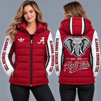 Alabama Crimson Tide | Premium NCAA Varsity Style Hooded Down Puffer Jacket TD