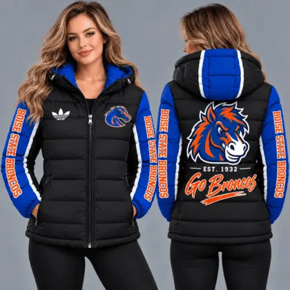 Boise State Broncos | Premium NCAA Varsity Style Hooded Down Puffer Jacket TD