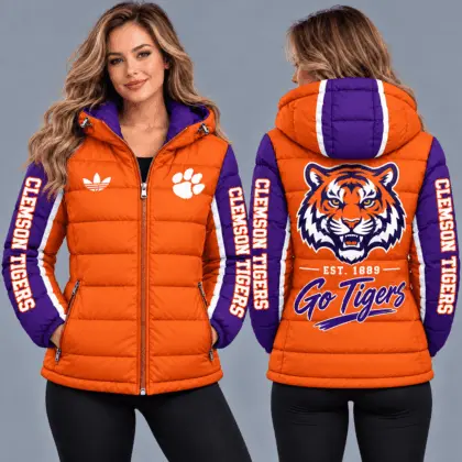 Clemson Tigers | Premium NCAA Varsity Style Hooded Down Puffer Jacket TD