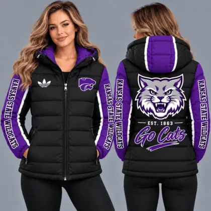 Kansas State Wildcats | Premium NCAA Varsity Style Hooded Down Puffer Jacket TD