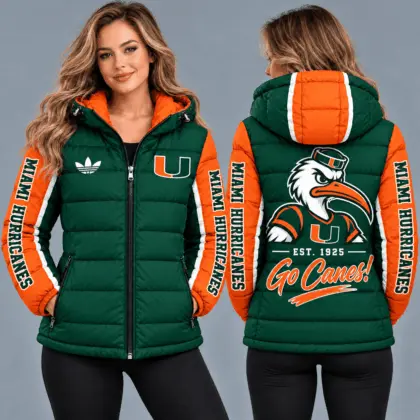 Miami Hurricanes | Premium NCAA Varsity Style Hooded Down Puffer Jacket TD