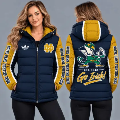 Notre Dame Fighting Irish | Premium NCAA Varsity Style Hooded Down Puffer Jacket TD