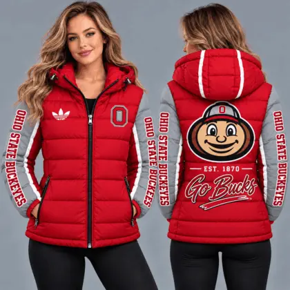 Ohio State Buckeyes | Premium NCAA Varsity Style Hooded Down Puffer Jacket TD
