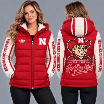 Nebraska Cornhuskers | Premium NCAA Varsity Style Hooded Down Puffer Jacket TD