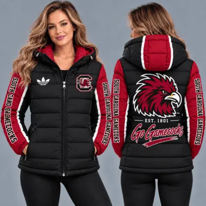 South Carolina Gamecocks | Premium NCAA Varsity Style Hooded Down Puffer Jacket TD
