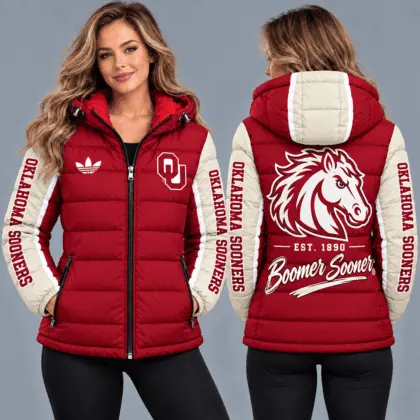 Oklahoma Sooners | Premium NCAA Varsity Style Hooded Down Puffer Jacket TD