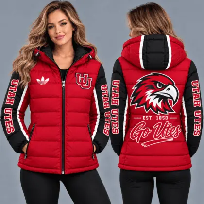 Utah Utes | Premium NCAA Varsity Style Hooded Down Puffer Jacket TD