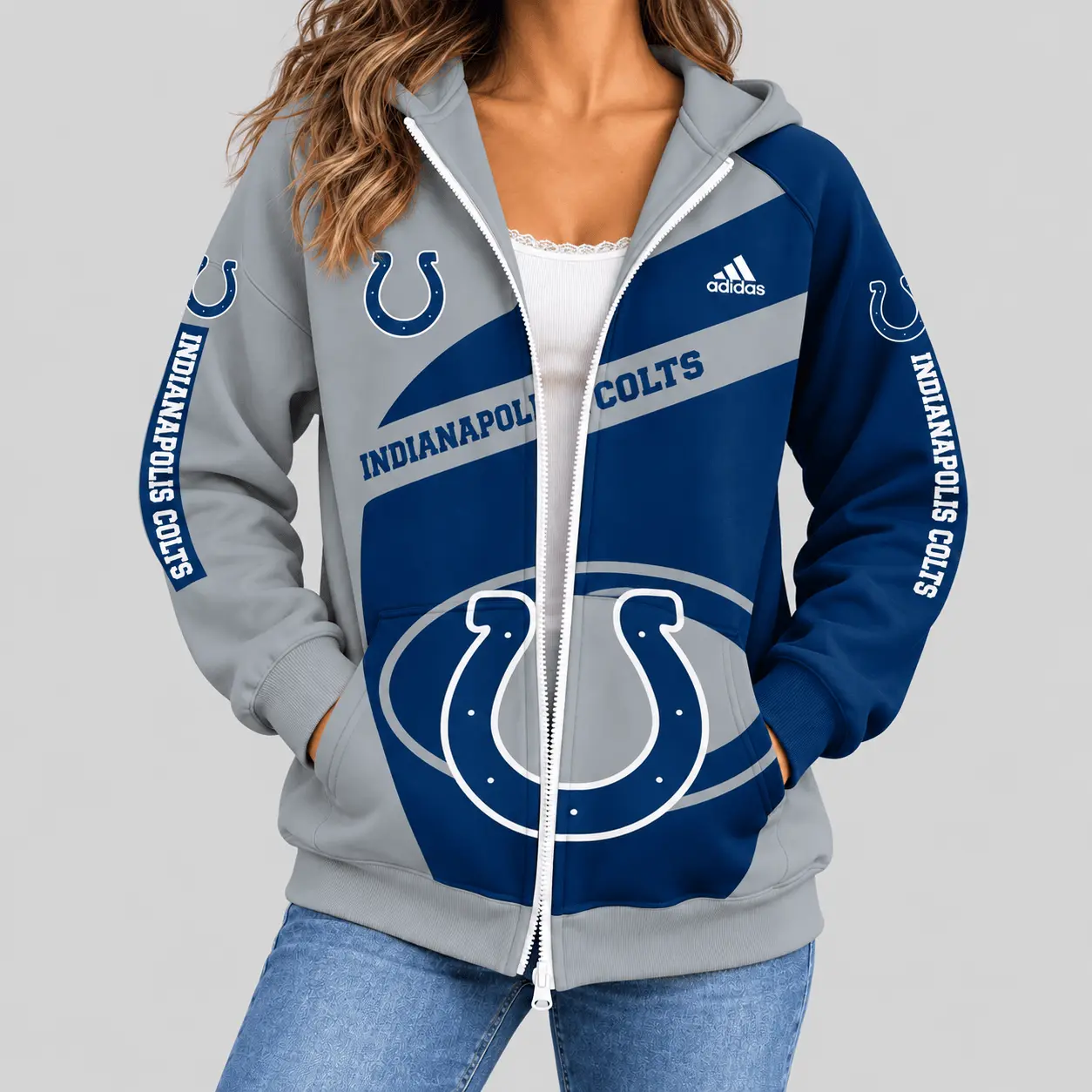 Indianapolis Colts | NFL Diagonal Stripe Zip Hoodie